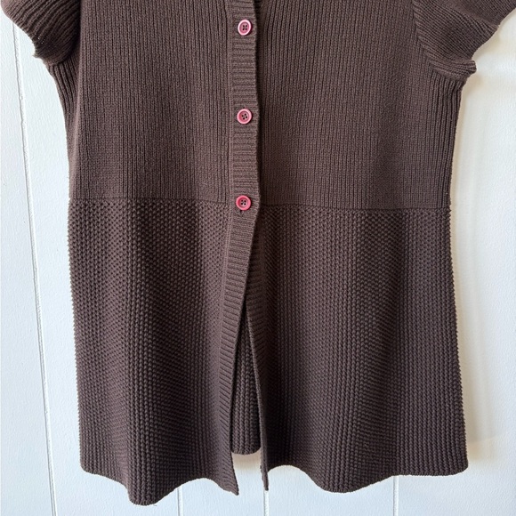 Dark Brown Knit Button Down Top | Size Large - Picture 4 of 6